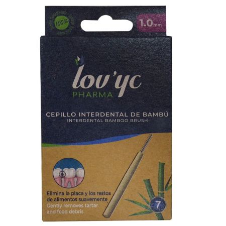 Lov'Yc Pharma Cepillo Interdental De Bambú 1 Mm Cepillo interdental de bambú ideal para prevenir los problemas de encías y las caries 7 uds