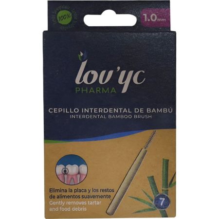 Lov'Yc Pharma Cepillo Interdental De Bambú Cepillo interdental de bambú ideal para prevenir los problemas de encías y las caries 1mm 7 uds
