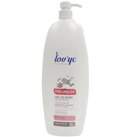 Lov'Yc Pharma Ph5 Urea 5% Gel De Baño Gel de ducha reparador y calmante con ácido láctico para piel muy seca 2000 ml