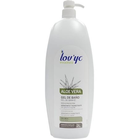 Lov'Yc Pharma Aloe Vera Gel De Baño Gel de ducha dermoprotector con glicerina vegetal ideal para piel seca 2000 ml