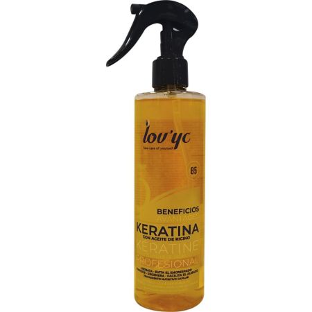 Lov'Yc Keratina Con Aceite De Ricino Acondicionador instántaneo regenera y elimina el encrespamiento de la fibra capilar 300 ml