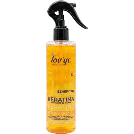 Lov'Yc Keratina Con Aceite De Ricino Acondicionador instántaneo regenera y elimina el encrespamiento de la fibra capilar 300 ml