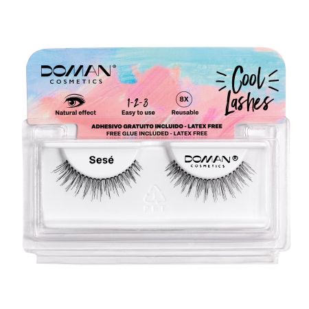 Doman Pestañas Postizas Cool Lashes Sesé Pestañas postizas de pelo natural longitud densidad y volumen xl con adhesivo