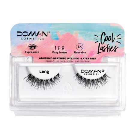 Doman Pestañas Postizas Cool Lashes Leng Pestañas postizas de pelo natural longitud densidad y volumen xl con adhesivo