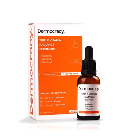 Dermocracy Triple Vitamin Radiance Serum 30% Sérum antimanchas aporta luminosidad con vitamina c vitamina e y vitamina a 30 ml