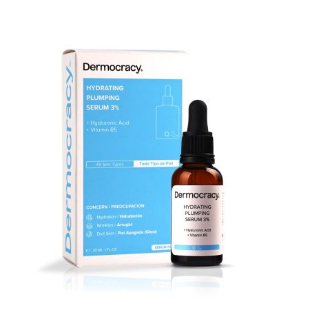 Dermocracy Hydrating Plumping Serum 3% Sérum reparador y calmante rostro más suave y elástico con vitamina b5 y ácido hialurónico 30 ml