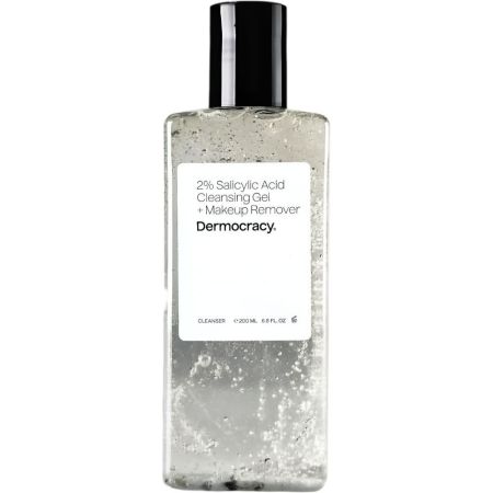 Dermocracy 2% Salicylic Acid Cleansing Gel+Makeup Remover Gel limpiador desmaquillante limpia en profundidad y regula exceso de sebo con ácido salicílico 200 ml