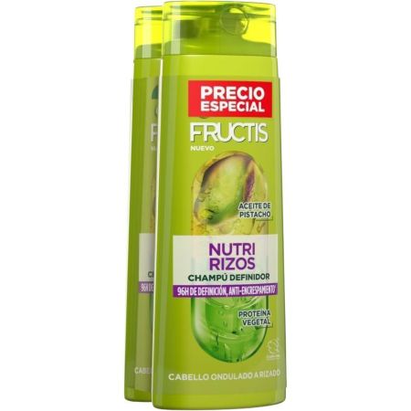 Fructis Nutri Rizos Champú Definidor Duplo Precio Especial Champú definidor limpia nutre antiencrespamiento para cabello rizado u ondulado 2x380 ml