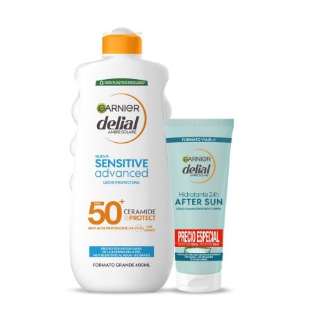 Delial Sensitive Advanced Leche Spf 50+ + After Sun Precio Especial Set de protección solar hidrata y cuida la piel antes y después del sol