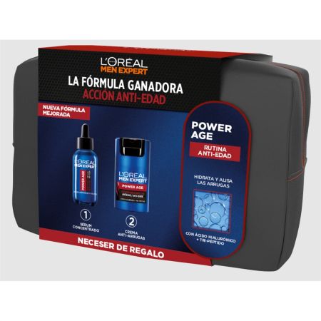 L'Oreal Men Expert Power Age Neceser Tratamiento facial antiedad reafirma y reduce visiblemente arrugas con ácido hialurónico
