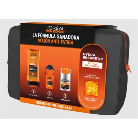L'Oreal Men Expert Hydra Energetic  Neceser Tratamiento facial antifatiga combate ojeras y tono apagado con vitamina c y proteínas