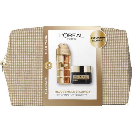 L'Oreal Rutina Rejuvenecedora Neceser Tratamiento antioxidante regenerador antiarrugas aspecto más joven e iluminado