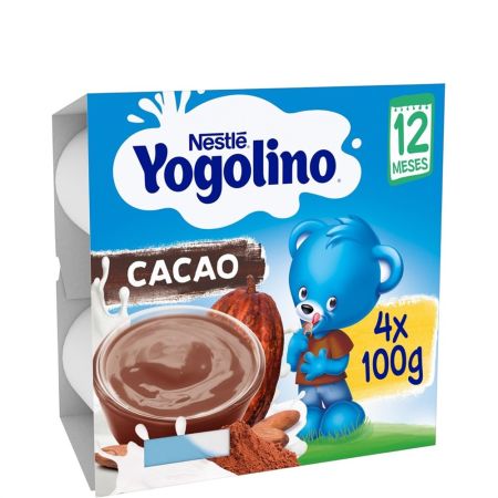 Nestle Yogolino Postre Lácteo Cacao Postre lácteo ayuda al crecimiento y desarrollo normal de los huesos a partir de 12 meses 4x100 gr