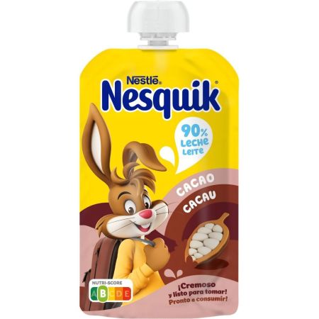 Nestle Bolsita Nesquik Postre lácteo con cacao de textura cremosa y suave rico en proteínas a partir de 3 años 110 gr