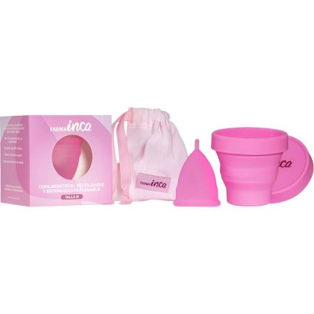 Inca Copa Menstrual Con Esterilizador Talla M Copa menstrual reutilizable hasta 12 horas de protección sin olores