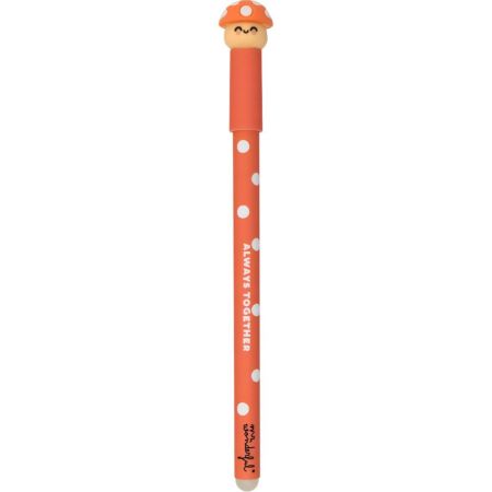 Mr. Wonderful Bolígrafo Borrable Bo-Bo Champiñón Always Together Boli con tinta azul borrable y un personaje en su extremo para darle creatividad a tus apuntes