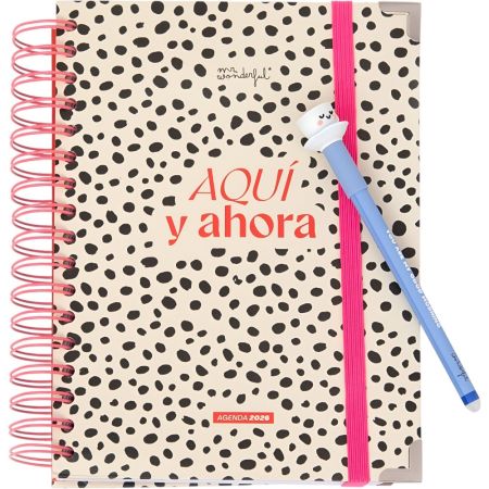 Mr. Wonderful Agenda Diaria 2026 Bo-Bo Aquí Y Ahora Agenda diaria con bolígrafo borrable para hacer cada semana más divertida y productiva manteniéndote organizado