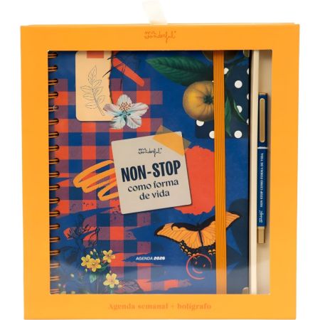 Mr. Wonderful Agenda Semanal 2026 Non-Stop Como Forma De Vida Estuche Agenda semanal con bolígrafo para hacer cada semana más divertida y productiva manteniéndote organizado