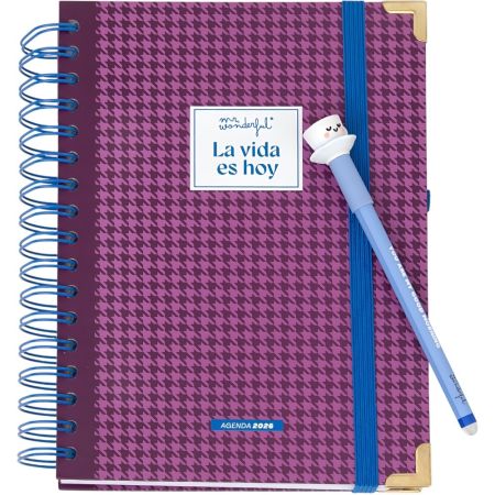 Mr. Wonderful Agenda Diaria 2026 Bo-Bo La Vida Es Hoy Agenda diaria con bolígrafo borrable para hacer cada semana más divertida y productiva manteniéndote organizado
