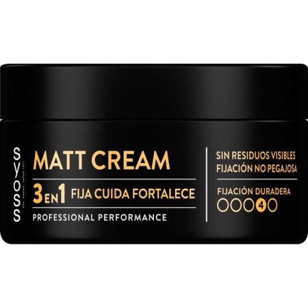 Syoss Matt Cream 3en1 Crema capilar fijadora ofrece una fijación fuerte y acabado mate de larga duración 100 ml
