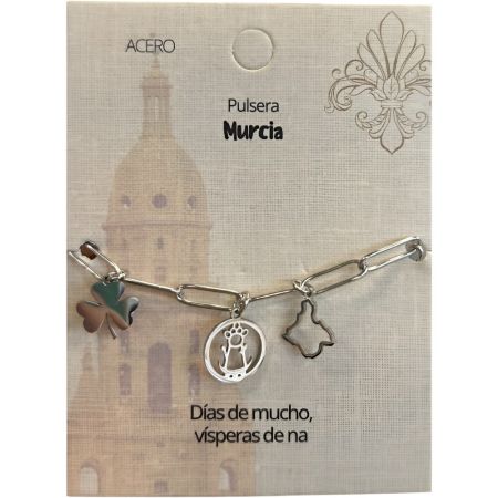 Marvimundo Pulsera Murcia Pulsera de acero innoxidable con charms inspirados en la región de murcia