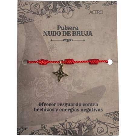 Marvimundo Pulsera Nudo De Bruja Acero Dorado Pulsera protectora de hilo rojo y acero inoxidable simboliza resguardo frente a hechizos maleficios y energías negativas