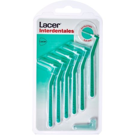Lacer Cepillo Interdental Angular Extrafino Cepillo interdental facilita el acceso y la limpieza de cualquier ángulo espacio y zonas especiales 6 uds