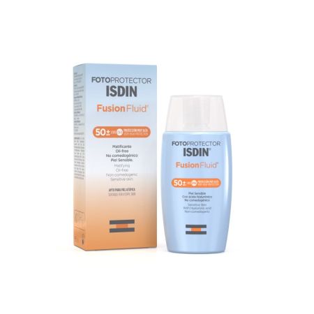 Isdin Fusion Fluid Fotoprotector Spf 50+ Protector solar facial piel sensible 50 ml