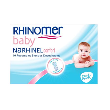 Rhinomer Baby Narhinel Confort Recambios Aspirador nasal para bebé despeja la nariz eliminando suavemente la mucosidad 10 uds