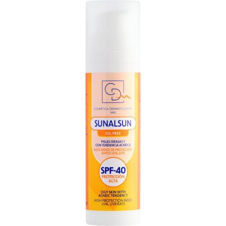 Cdm Sunalsun Emulsion Solar Facial Oil Free Spf 40 Protector solar recomendado para pieles grasas y con tendencia acnéica 75 ml