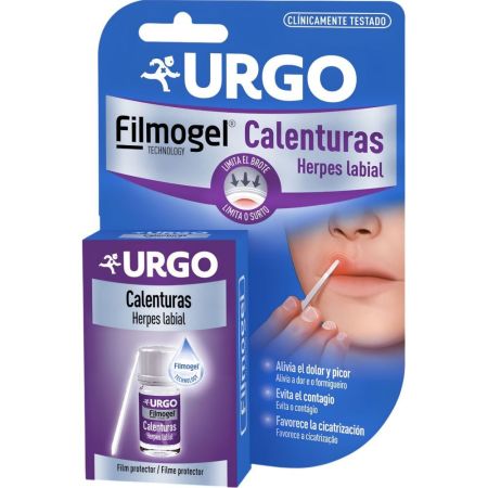 Urgo Apósito Filmogel Calenturas Herpes Labial Apósito líquido protector de herpes y síntomas de las calenturas 3 ml
