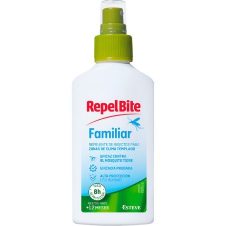 Repelbite Familiar Repelente De Insectos Repelente de insectos familiar eficaz contra mosquitos tigre hasta 5 horas con agradable aroma 100 ml