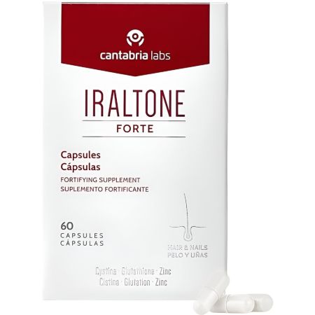 Iraltone Forte Cápsulas Complemento Alimenticio Complemento alimenticio formulado para la caída capilar fortalece el cabello y las uñas 60 uds
