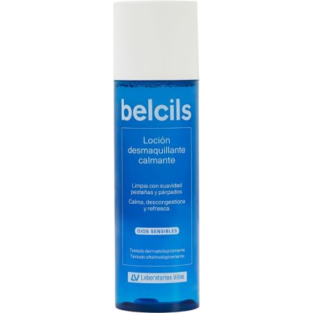 Belcils Loción Desmaquillante Calmante Desmaquillante de ojos limpia con suavidad calma descongestiona y refresca para ojos sensibles 150 ml