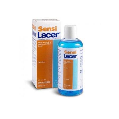 Lacer Sensi Colutorio Enjuage bucal con flúor y sin alcohol ayuda a reducir la hipersensibilidad dental 500 ml