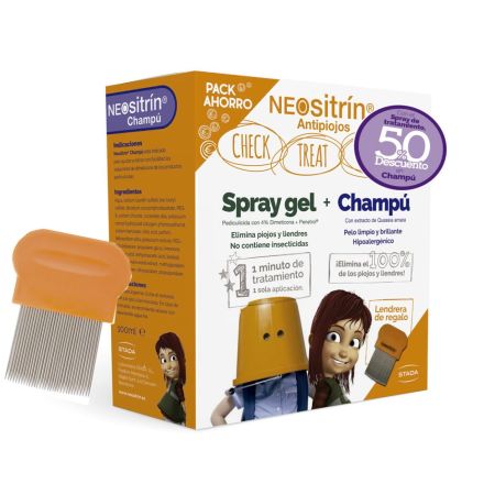 Neositrín Antipiojos Pack Ahorro Tratamiento antipiojos para un cabello limpio y brillante