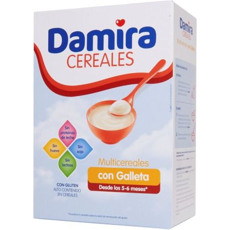 Damira Cereales Papilla Multicereales Con Galleta Papilla ayuda a favorecer el crecimiento del bebé a partir de 6 meses 600 gr