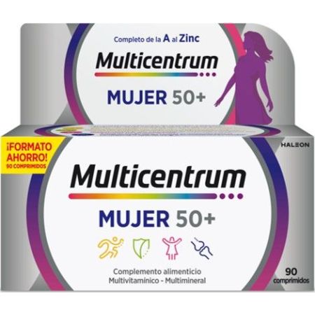 Multicentrum Mujer 50+ Complemento Alimenticio Multivitamínico y multimineral refuerza el sistema inmunológico a partir de 50 años