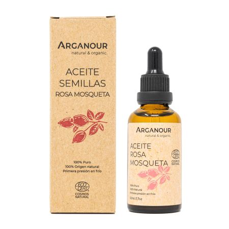 Arganour Aceite Semillas Rosa Mosqueta Aceite esencial de rosa mosqueta 100% natural 50 ml