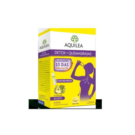 Aquilea Detox+Quemagrasas Complemento Alimenticio Complemento alimenticio detoxificante y quemagrasas con alcachofa y piña 10 uds