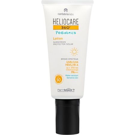 Heliocare 360º Pediatrics Lotion Protector Solar Spf 50 Protección solar facial y corporal hipoalergénico de textura ligera neutraliza y repara el daño solar 200 ml