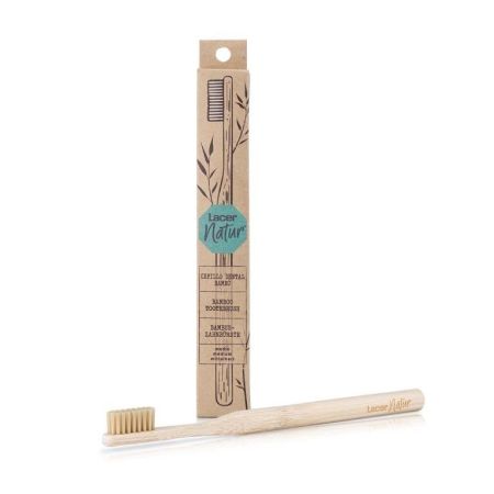 Lacer Natur Medio Cepillo Dental Cepillo de dientes medio de bambú 100% ingredientes naturales