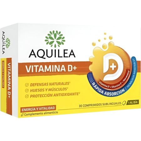 Aquilea Vitamina D+ Complemento Alimenticio Complemento alimenticio para reforzar el sistema inmunitario 30 uds