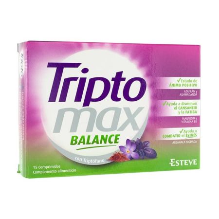 Triptomax Complemento Alimenticio Balance Complemento alimenticio con triptófano para un mejor rendimiento 15 uds