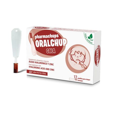 Viñas Nature Pharmachups Oralchup Cola Pastillas Pastillas para chupar ayudan a hidratar la mucosa de la boca de forma natural 12 uds