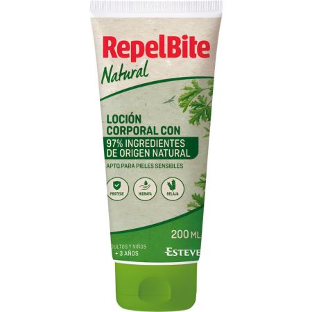Repelbite Natural Loción Corporal Loción corporal de textura no grasa con ingredientes naturales protege hidrata y repara 200 ml