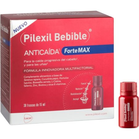 Pilexil Forte Max Anticaída Bebible Tratamiento preventivo contra la caída excesiva de cabello 45 cápsulas