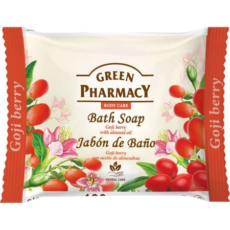 Green Pharmacy Goji Berry Con Aceite De Almendras Jabón En Pastilla Jabón de ducha limpia de forma suave estimulando la regeneración y tonificando con un agradable aroma 100 gr