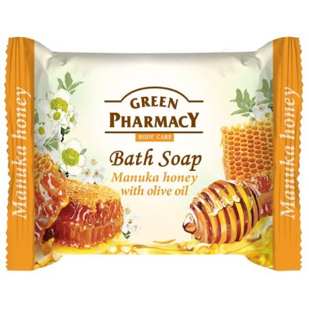 Green Pharmacy Body Care Bath Soap Manuka Honey With Olive Oil Jabón de manos en pastilla limpia la piel de forma suave y efectiva con miel de abeja 100 gr
