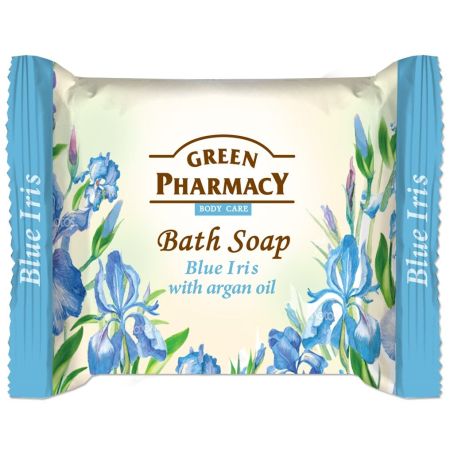 Green Pharmacy Body Care Bath Soap Blue Iris With Argan Oil Jabón de manos en pastilla limpieza suave y efectiva con extracto de iris 100 gr